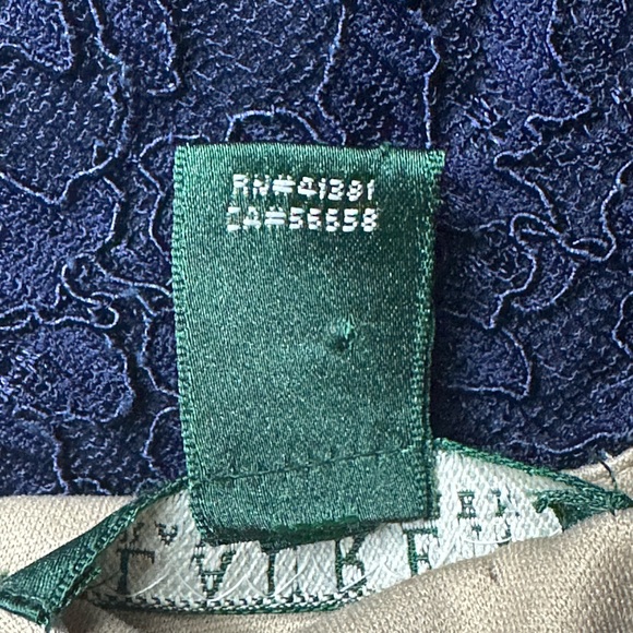 Lauren Ralph Lauren Evening Blue Lace Midi Dress 18 Sleeveless - Picture 4 of 4